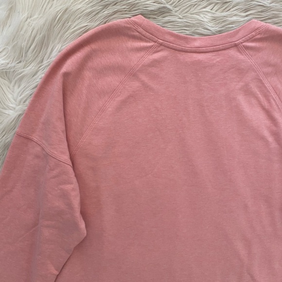 J. Jill Fit Pink Crewneck Long Sleeve Pullover Side Button Sweatshirt Tunic Top - Picture 7 of 7